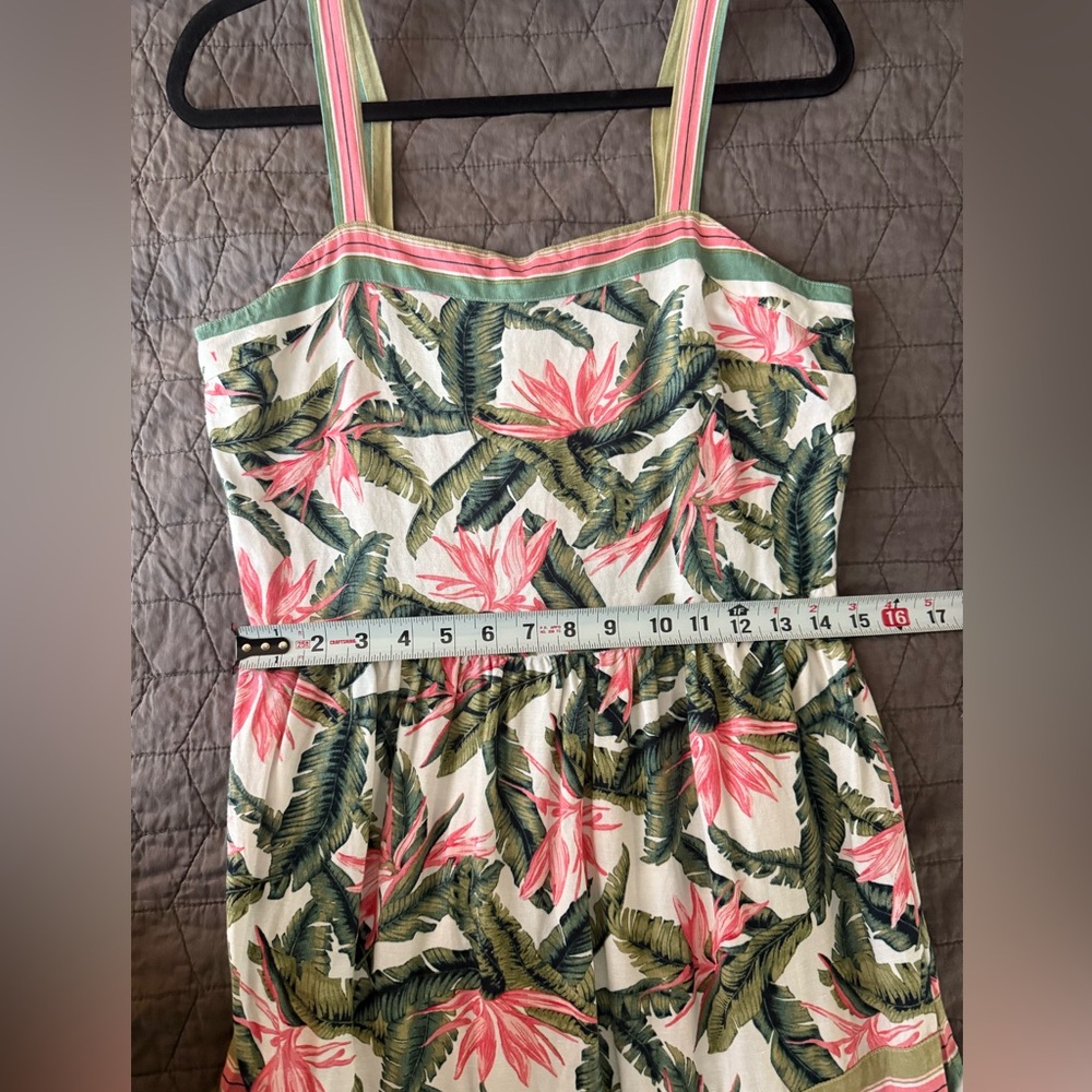 Loft Linen Blend Tropical Print Maxi Dress size 4 - Picture 14 of 15